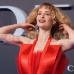 Ashleigh Cummings Instagram - Whenever I’m doing press I try to subvert the high glamour focus to one of sustainable creativity. Here’s to the brilliant artisans who have ploughed their fields to locate and create incredible, earth-friendly alternatives! Hair- @liztaw (glorious human! Eco real deal! Superwoman du monde!! 🌳⚡️👊) used her homemade zero waste flax gel, and finished with @randcobleu Optical Illusion smoothing oil and Lifestyler volume and texture spray. Swipe right for the most cringe slo-mo of my liiiife- but with proof that the hair functions normally and not like crunchy mi goreng 👌👌👌 Makeup- beauteous @francescabrazzo used @ereperezcosmetics on skin and cheeks, @rmsbeauty on my eyes and @officialmanasi7 on my lips 💚 Styling- by the sublime @lucywarrenstyle ! Styling fairy and soul soother 💗✨ Dress- (which can be worn 3 ways!) by beauteous @peoplesofallnations who are making steps by working with a family-run, artisanal factory and preventing waste with their “handmade” approach in pattern cutting, reinterpreting stock, as well as creatively reworking leftover fabrics from the industry. ❤️‍🔥 Shoes- by my DREAM @rey_rey_official . It is SO hard to find truly sustainable shoes so I always end up using vintage. But these folks are legit… ONLY using animal skin that is the bi-product of the food industry, vegetable tanning processes using 💯 carbon free energy production, upcycled fabrics, creatively reusing “waste”, recycled paper shoe boxes, ethically made, woman-owned. It goes on and on. I’m not sponsored by them or anything. Just in love with what they do 🖤 📸 and videos by @francescabrazzo @tristanfewings and @gettyimages . Thank you for capturing 💚💚💚