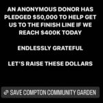 Ashleigh Cummings Instagram – We have until 4pm PST today to raise $90,000 – then an anonymous donor will put up the last $50,000 so the community of Compton can own and save their land. Link in bio 🌳💗

Look at this place, man. Food drives delivering organic food, home essentials, and health care kits for 500 families in the community. A therapeutic space for recently incarcerated youth supported by @hoops4justice . Artistic and cultural discourse. Organic gardening education and workshops. And more and more and more 💚

In their words: 

“Compton Community Garden is a communal effort to directly address ecological & social inequalities in Compton & beyond.”

“WE DESERVE HEALTHY FOODS. WE DESERVE SAFE GREEN SPACES. WE DESERVE A SPACE TO SHARE ART, CULTURES & PERSPECTIVES. AND WE WILL HAVE A PLACE TO REAFFIRM OUR RELATIONSHIP WITH THE NATURAL WORLD, AS ONE.”

*Beauteous photos by @trentonsullivann where tagged. If anyone knows who took the others, let me know! I didn’t take any of them 🙏 The Compton Community Garden