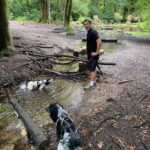 Augustus Prew Instagram - Ran up loads of hills and through Longleat Forest for several miles with a dog harnessed to me in Wiltshire with my hardcore cousin @feeblesb Highly recommend if you wanna get real sweaty and be at one with the universe and Flora her cocker spaniel 😋💦🐕‍🦺🦮 Shear Water Lake, Longleat Estate