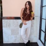 Ava Allan Instagram - Ice cream and iced coffee in my pants by pinspark 🍦🤍🧋 #pinsparkpants #pinspark Los Angeles, California