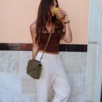 Ava Allan Instagram - Ice cream and iced coffee in my pants by pinspark 🍦🤍🧋 #pinsparkpants #pinspark Los Angeles, California