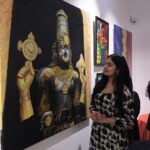 Avani Modi Instagram - Only an artist can understand the hard work, dedication, pain and efforts it takes to create such magnificent work. My best wishes to all the artist who participated in the exhibition. May you all concur the world with your skills. Thank you @smrutisirsat for having me there to cut was the magic of the art. @tajmahalmumbai @preetamsingh_07