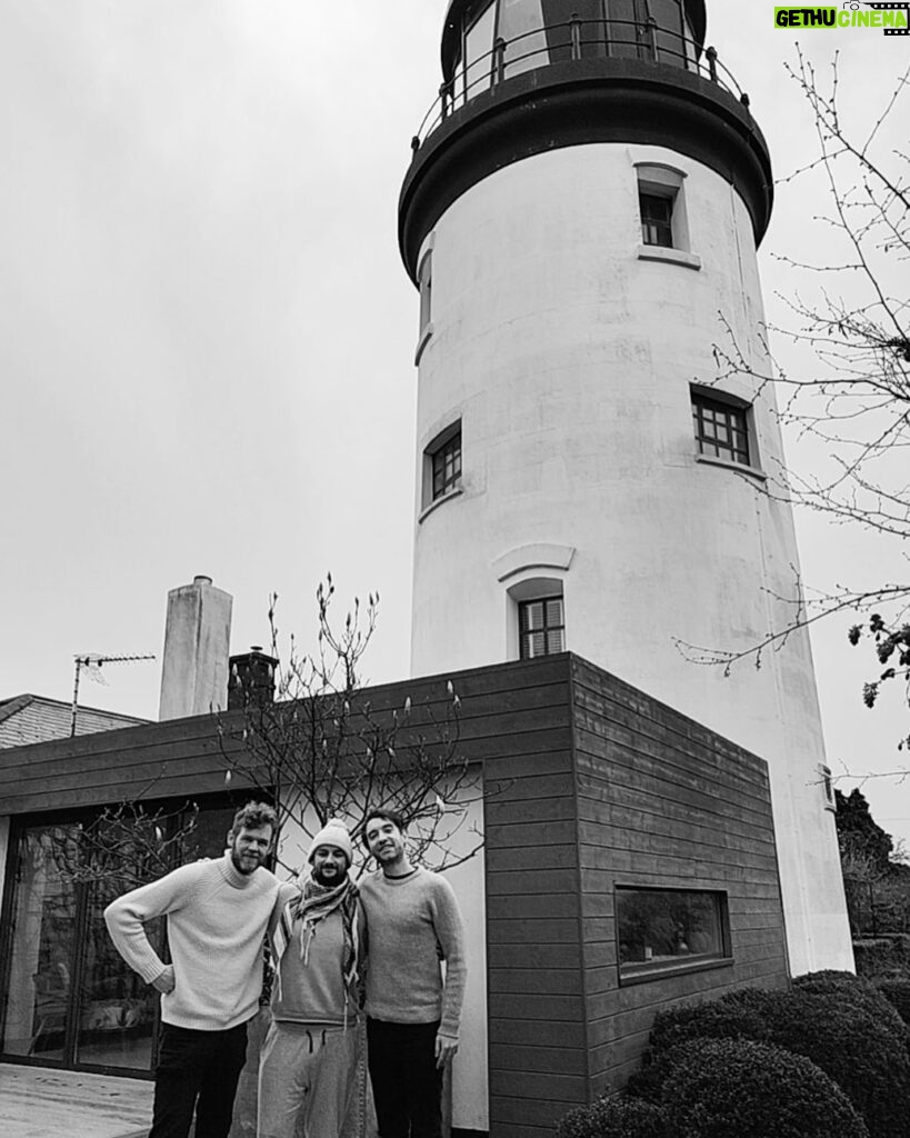 Banners Instagram - I’ve been recording music in a lighthouse with my mates like it’s all a wonderful dream. Here’s a picture of us looking like we lived there 100 years ago and we’ve been putting music on Spotify from the past like time travelling disco ghosts. Or something.