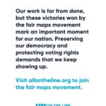 Barack Obama Instagram - Four years ago, I teamed up with @EricHolder to launch @AllOnTheLine. The goal was to take on gerrymandering and make democracy more representative. Since then, they’ve made incredible progress – including helping secure what is by some measures the fairest congressional map in 40 years, and helping win two landmark cases before the U.S. Supreme Court: Moore v. Harper and Allen v. Milligan. In Moore v. Harper, All On The Line’s fair maps movement helped prevent politicians from weakening our system of checks and balances. In Allen v. Milligan, it helped protect Section 2 of the Voting Rights Act, requiring states and local governments to have equal voting procedures regardless of race. This is real progress, but in order to protect our democracy we need to keep showing up. I hope you’ll support All On The Line and the National Redistricting Foundation’s important work at allontheline.org/takeaction.