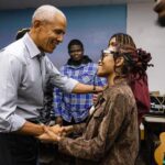Barack Obama Instagram - Today I got to hear from @GuitarsOverGuns—one of @MBK_Alliance’s Freedom Summer ‘22 recipients—about how they’re working to support young people on the South Side of Chicago. When the Obama Presidential Center opens, it will offer spaces and programming just like this. Thanks for letting me join! Chicago, Illinois