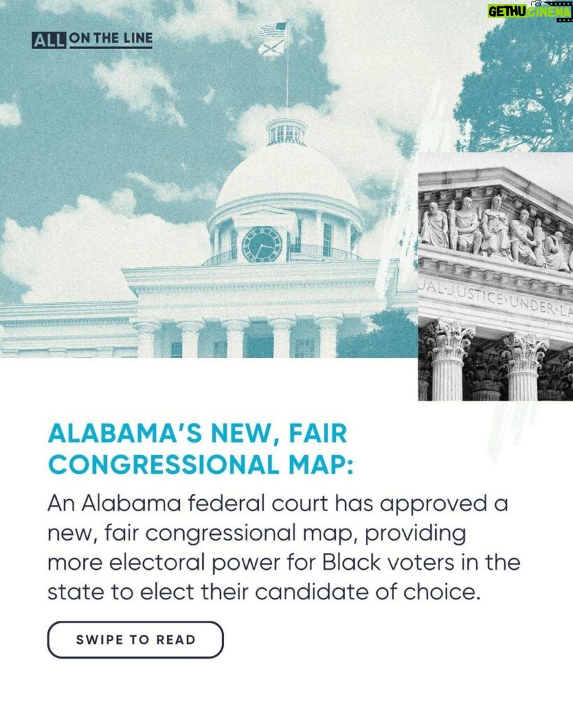 Barack Obama Instagram - Alabama has a new, fairer congressional map that gives Black voters an equal opportunity to elect a candidate of their choice. This is a historic win for voting rights and democracy, and it happened thanks to the hard work of Black voters, advocates, and organizations like the National Redistricting Foundation.