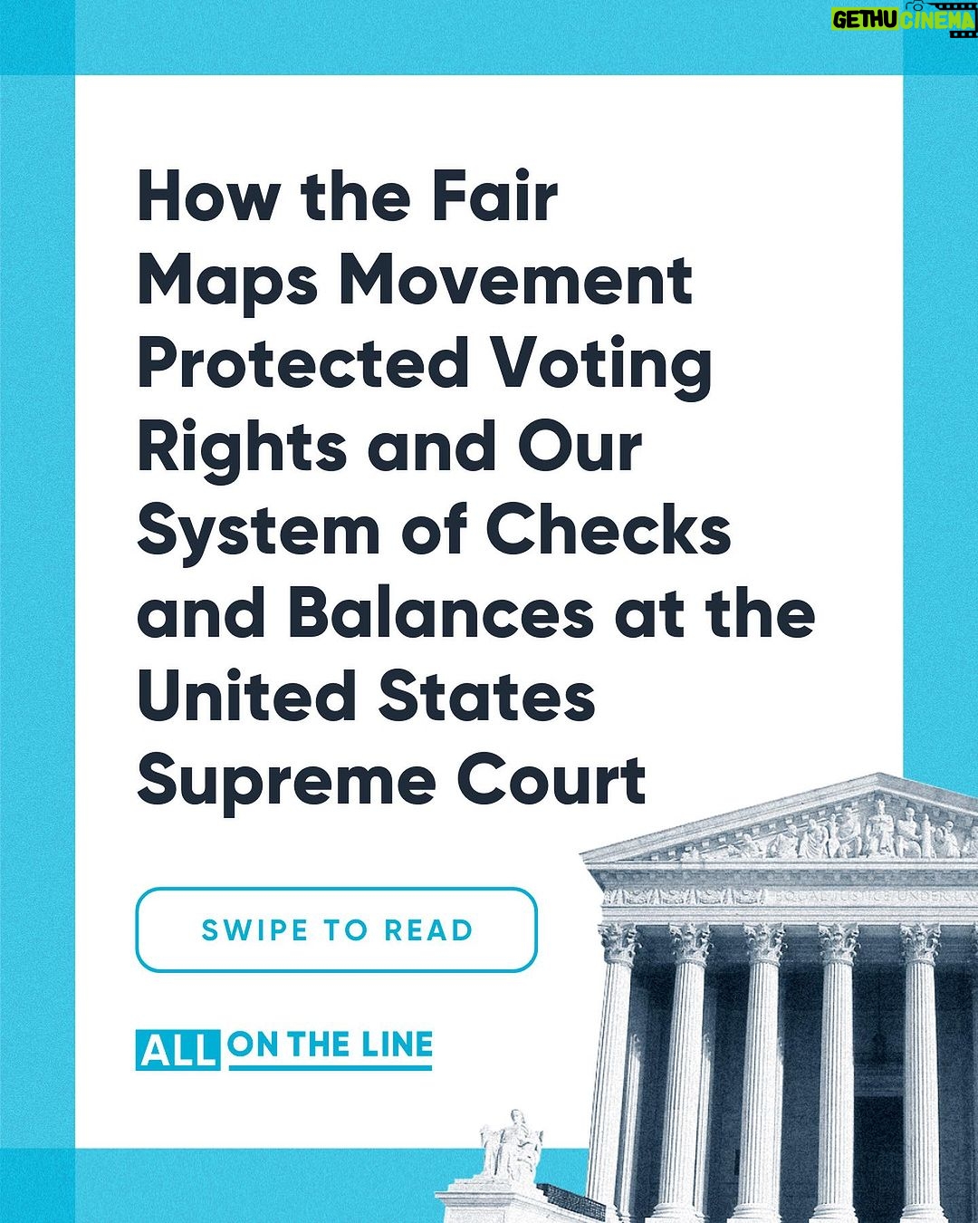 Barack Obama Instagram - Four years ago, I teamed up with @EricHolder to launch @AllOnTheLine. The goal was to take on gerrymandering and make democracy more representative. Since then, they’ve made incredible progress – including helping secure what is by some measures the fairest congressional map in 40 years, and helping win two landmark cases before the U.S. Supreme Court: Moore v. Harper and Allen v. Milligan. In Moore v. Harper, All On The Line’s fair maps movement helped prevent politicians from weakening our system of checks and balances. In Allen v. Milligan, it helped protect Section 2 of the Voting Rights Act, requiring states and local governments to have equal voting procedures regardless of race. This is real progress, but in order to protect our democracy we need to keep showing up. I hope you’ll support All On The Line and the National Redistricting Foundation’s important work at allontheline.org/takeaction.
