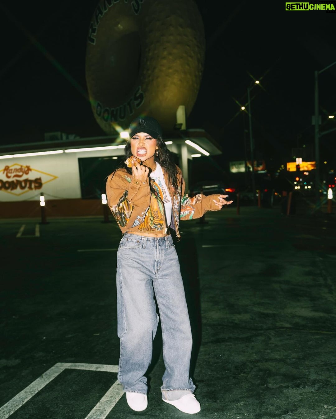 Becky G Instagram - And one day I’mma bring home a Grammy, but no matter what I’ll be bringing home Randy‘s donuts, so what holla when you see me I’m still the same B even when I’m on TV. Inglewood, California