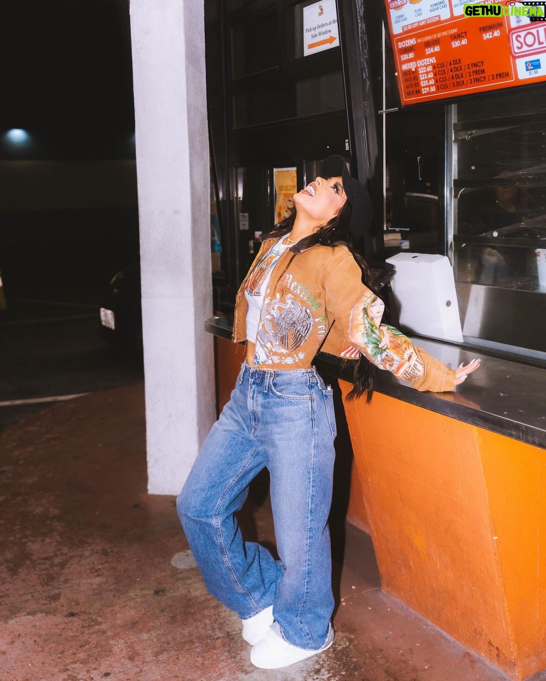 Becky G Instagram - And one day I’mma bring home a Grammy, but no matter what I’ll be bringing home Randy‘s donuts, so what holla when you see me I’m still the same B even when I’m on TV. Inglewood, California