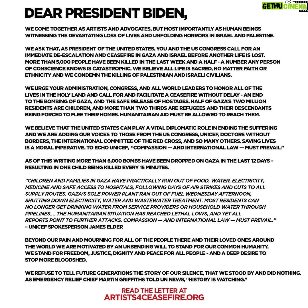 Bella Hadid Instagram - This is the most intense bombardment in the history of Gaza. US White House National Security Council dangerously says Israel 'owes no-one any justification' and that it will have 'no red lines.' Innocent lives should always be justified in the name of humanity. Israel has completely shut off telecommunications and electricity across Gaza. Injured civilians currently can’t call ambulances. Medics are begging reporters to let them know where bombardments are happening, but reporters don’t know either because of the internet outage. The people of Gaza have no where to go. Children are dying . Please . #ceasefirenow .