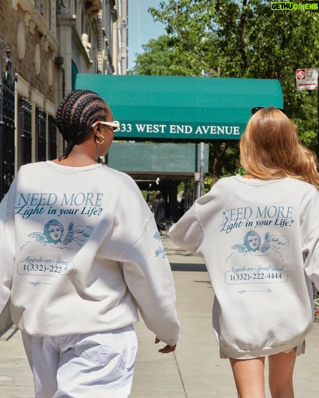 Bella Hadid Instagram - Sweet getting to hear the recording of our first meeting together from a few months ago. Getting to connect @kineuphorics and @themayfairgroup for this special collaboration is a blessing for me- our angels on speed-dial crewneck is live now! The affirmations on our hotline came straight from us - I hope they inspire you to spread kindness and be someone's angel today. If you see this sweater on the street , please go do one thing to make someone’s day. Thank you @samabrahart @devonnemcfarland and the Mayfair team for your love, connection, patience and heart. I adore you. Thank you to my partner in heart crime and kin @jenofkin and our magical team. I feel lucky. I love you all. crewneck available ONLINE now @ themayfairgroupllc.com