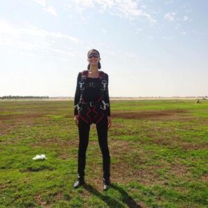 Bella Hadid Instagram - Lucky jump #7 🍀 in my lucky alaia jumpsuit 😉