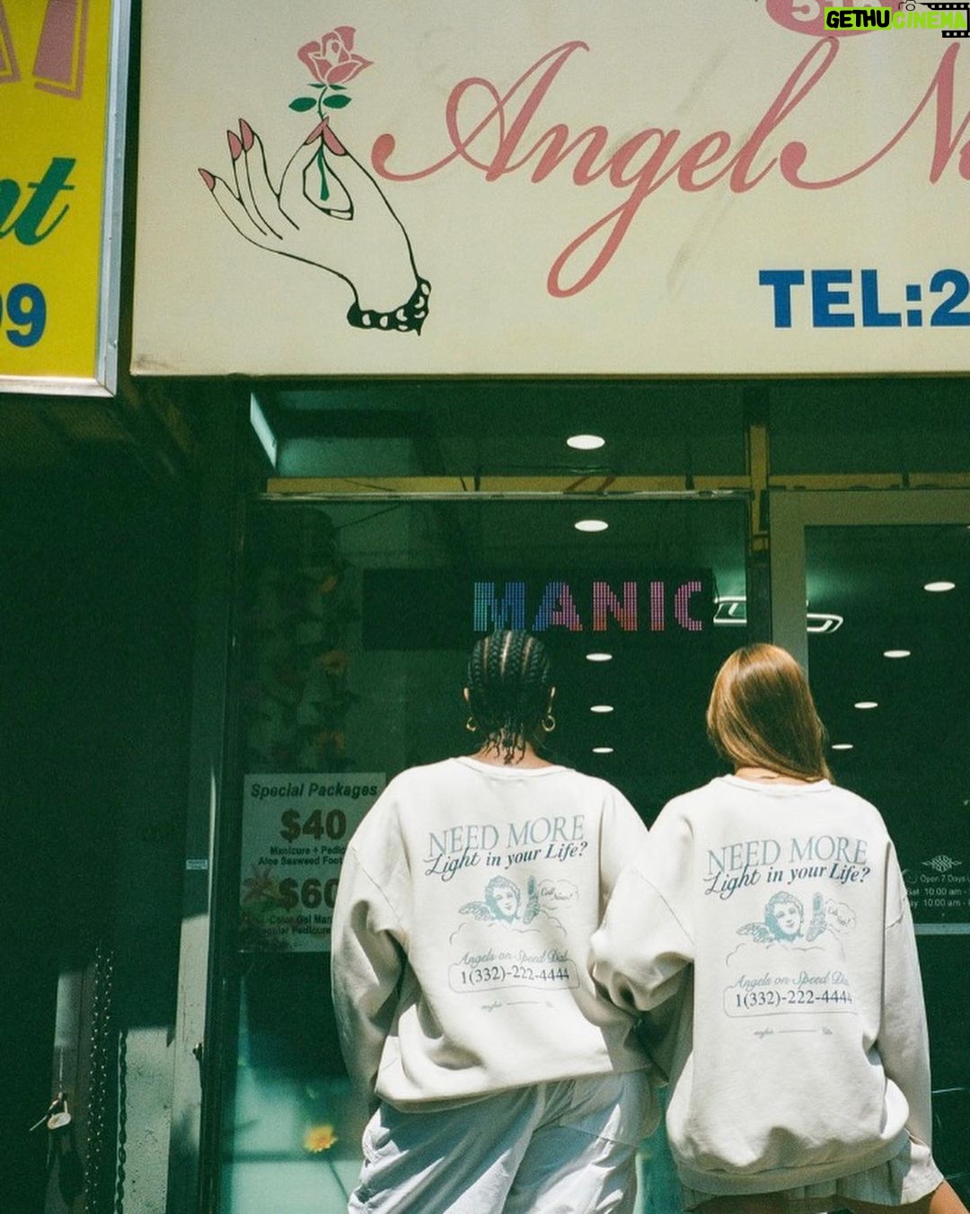 Bella Hadid Instagram - Sweet getting to hear the recording of our first meeting together from a few months ago. Getting to connect @kineuphorics and @themayfairgroup for this special collaboration is a blessing for me- our angels on speed-dial crewneck is live now! The affirmations on our hotline came straight from us - I hope they inspire you to spread kindness and be someone's angel today. If you see this sweater on the street , please go do one thing to make someone’s day. Thank you @samabrahart @devonnemcfarland and the Mayfair team for your love, connection, patience and heart. I adore you. Thank you to my partner in heart crime and kin @jenofkin and our magical team. I feel lucky. I love you all. crewneck available ONLINE now @ themayfairgroupllc.com