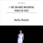 Bella Hadid Instagram - Proud to be included in the 2023 #TIME100 @Time list of the most influential people in the world. In awe of this achievement, and being able to be recognized along side so many talented, hardworking and life changing people. These are human beings challenging government systems, inventing world changing products, and being a light for many, in a world of darkness. Not to say I haven’t gone head to head with government systems before , but there is still a lot I have to do and a lot that has to be done. The truth is, to say I am anywhere near as influential as some of these big names, is a huge statement to make, but please know,I can feel the weight and understand my responsibilities within it. To be recognized for the work I’ve done, just makes me want to work harder to be a part of the change we want to see in this world. I know my mission is much larger than what I have even touched the surface on now, and I will continue to fight until change has been made. I will always do my best to spread the message of kindness, advocating for mental health and chronic illness, while continuing to stand up for what I know in my heart, to be right, when it comes to the refugee crisis, governmental pawns, border control issues and systematic oppression. I will always be a supporter for the oppressed and anyone less fortunate, no matter whose feathers it ruffles. Helping others is my passion& I will never stop, no matter what. It’s important for me to always speak my truth, and be as genuine as I can with you all, so to get on this list just by being myself and advocating from my heart, is a blessing in itself. WORDS BY @cturlington ❤️🙏🏽❤️ Christy - your words have me sitting in much gratitude. To know that you, the queen of beauty, integrity&kindness, have this to say about me means the world,& I have no words to describe how I feel that YOU took the time to write this tribute for me. Thank you Christy. Your light , heart, hardwork& spirit have infected the fashion industry& the world,& I am inspired by you to always follow my heart and stand up for what I believe in.