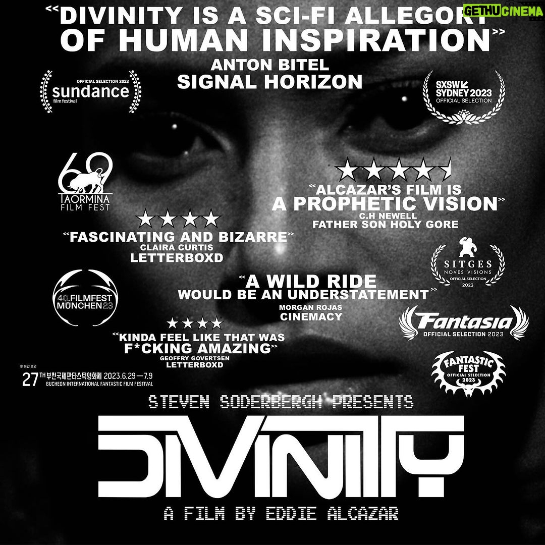 Bella Thorne Instagram - Thank you to the incredible Steven Soderbergh for supporting such a different, unorthodox approach to this kind of filmmaking — you really understand the creation process of making art, and that’s something I haven’t quite experienced before @eddiealcazar I love you for making this sick weird ass flick!! Everyone go show Eddie some love! DIVINITY opens nationwide today and I can’t wait for even more of u to join us on this trip!! 🤯🤯 ➡️ divinitythefilm.com for cities, theaters & showtimes