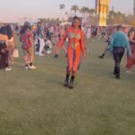 Bethany Clayton Instagram – She is the moment ⚡️ styled by @charlessuxx ❤️‍🔥
Dress @jeanpaulgaultier 
Shoes @jeffreycampbell 
Bag @diesel Coachella Music Festival