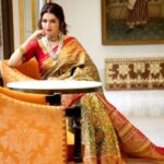 Bhagyashree Instagram - Patola ! Wrapped in the craftsmanship of #incredibleindia The delicate art of weaving, thread by thread, taking a duration of 6mnths to a year to make, the pride of Gujarat. Its workmanship being so significant, it was given the honor of being part of "Streedhan" in earlier times, and even earmarked as a family heirloom. #weavesofindia #traditionalwear #saree #sari #bebeautiful #sareelove #traditional #weavers #beyourownkindofbeautiful 📷@pinkiemakhijani HMU @nishthabhandari @roopavohrafinejewellery