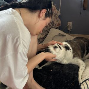 Billie Eilish Instagram - pepper. my life long best friend. i will see you again someday sweet girl. you made it 15 years you fucking beast. :’) i love you. rest easy mama, i’ll miss you forever.🫀this is a really hard day