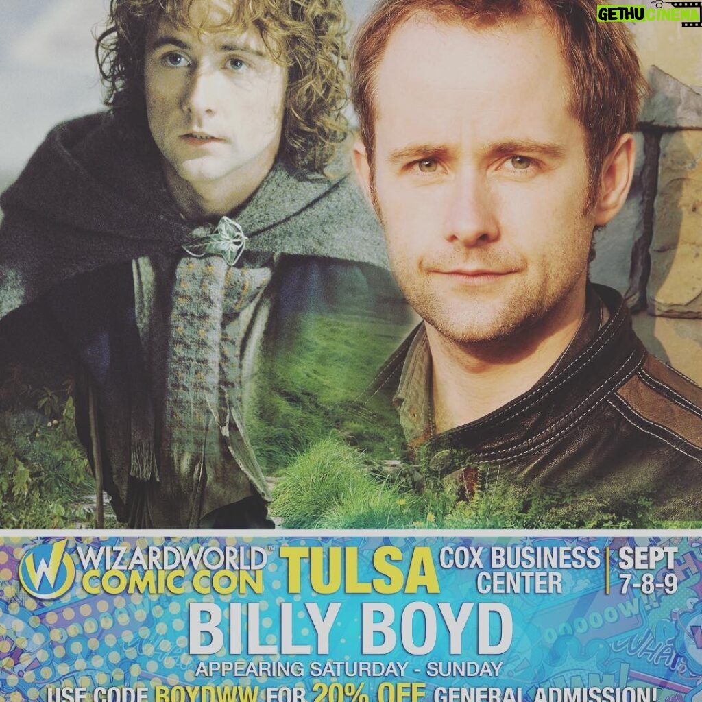 Billy Boyd Instagram - Look at this, I’ll be in Tulsa this weekend with the lovely folk @wizardworld . Hope to see you there. I thought octoberfest was on....but sadly no. So, if you know the greatest food, coffee, wine or milkshakes in Tulsa, please feel free to let me know. Looking forward to a fun weekend, see you there, Billy x