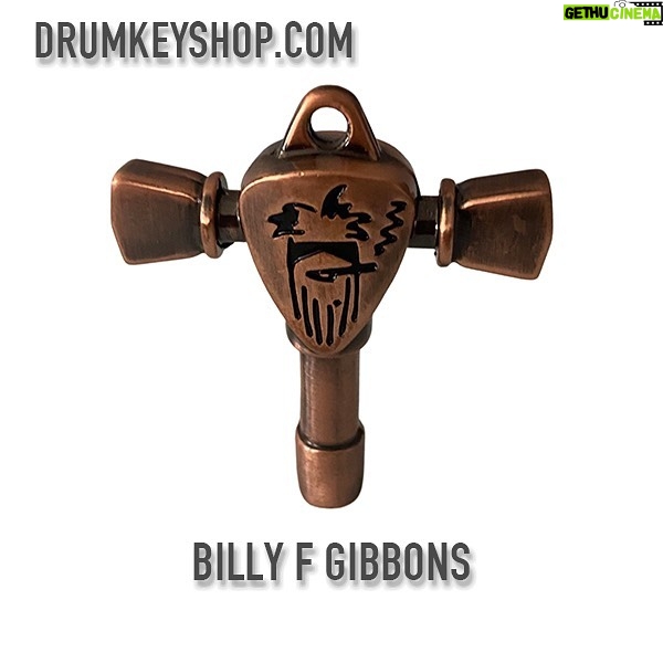 Billy Gibbons Instagram - On sale NOW! Billy F Gibbons’ Signature Drum Key! Grab yours now in gold, chrome, antique brass and antique copper. Head over to drumkeyshop.com or swipe up in our story to buy yours NOW! These drum keys are cast metal and strong enough to use daily as a drum key but beautiful enough to collect. All keys are in stock but limited quantities are available. @drumkeyshop ships internationally as well as domestically! A portion of the profit goes to charity on each key so you’re helping out others while getting a drum key you can use daily. #drumkeyshop #signaturedrumkey #customdrumkey #billyfgibbons