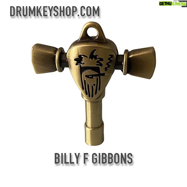 Billy Gibbons Instagram - On sale NOW! Billy F Gibbons’ Signature Drum Key! Grab yours now in gold, chrome, antique brass and antique copper. Head over to drumkeyshop.com or swipe up in our story to buy yours NOW! These drum keys are cast metal and strong enough to use daily as a drum key but beautiful enough to collect. All keys are in stock but limited quantities are available. @drumkeyshop ships internationally as well as domestically! A portion of the profit goes to charity on each key so you’re helping out others while getting a drum key you can use daily. #drumkeyshop #signaturedrumkey #customdrumkey #billyfgibbons