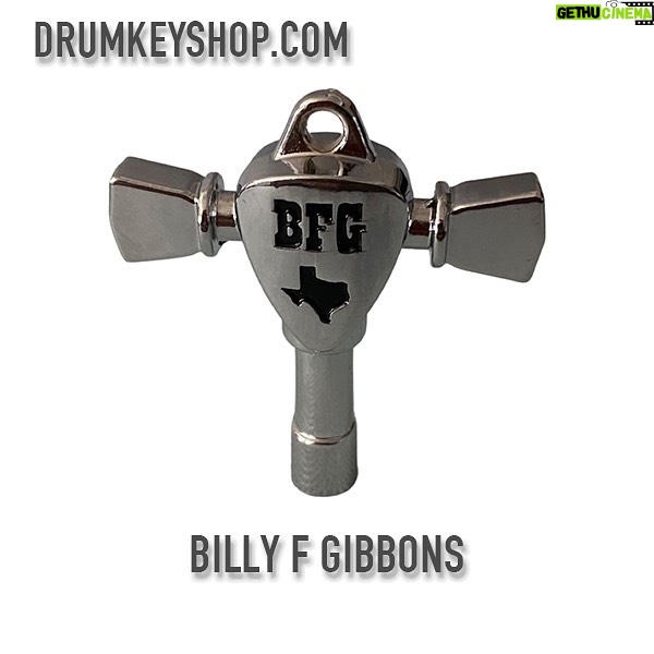 Billy Gibbons Instagram - On sale NOW! Billy F Gibbons’ Signature Drum Key! Grab yours now in gold, chrome, antique brass and antique copper. Head over to drumkeyshop.com or swipe up in our story to buy yours NOW! These drum keys are cast metal and strong enough to use daily as a drum key but beautiful enough to collect. All keys are in stock but limited quantities are available. @drumkeyshop ships internationally as well as domestically! A portion of the profit goes to charity on each key so you’re helping out others while getting a drum key you can use daily. #drumkeyshop #signaturedrumkey #customdrumkey #billyfgibbons