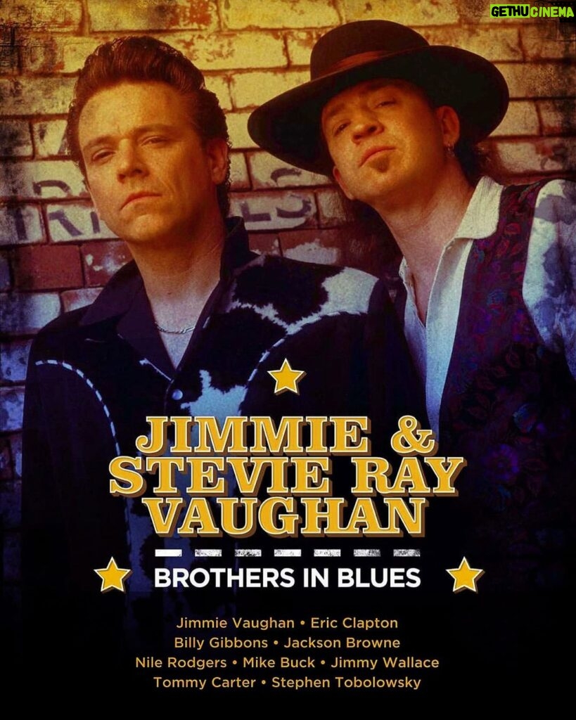 Billy Gibbons Instagram - Check out the new film from my buddy @jimmievaughanofficial: “Jimmie & Stevie Ray Vaughan – Brothers in Blues” You can watch it now On Demand or on a streaming service near you. Have Mercy!! https://brothersinbluesdoc.com/ (link in bio) #stevierayvaughan #jimmievaughan #ericclapton #jacksonbrowne #nilerodgers #VaughanBrothers