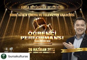 Birol Güven Instagram - Posted @withregram • @bursakulturas Şoray Uzun'un sunumlarıyla, Bursa Büyükşehir Belediyesi Birol Güven Sinema ve TV Akademisi öğrencilerinin sinema- tiyatro- müzik performans gösteriminin yapılacağı muhteşem Gala Gecesine hazır mısınız?🎶🎭🎞️📽️🎥🎦
.

 📆26 Haziran 2022
🕢19.00
📍Merinos AKKM/Orhangazi Salonu	
🎟️Ücretsiz
❗Tüm halkımız davetlidir. 
.
#bursa #birolgüven #sanat #sinema #tiyatro #müzik #şorayuzun #kultursanat #kultur