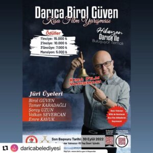 Birol Güven Instagram - #Repost @daricabelediyesi with @make_repost
・・・
Darıca Birol Güven Kısa Film Yarışması Başlıyor.

Darıca'mızın yetiştirmiş olduğu yeteneklerden biri olan senarist @birolguvenmint'in jüri üyesi olduğu yarışmaya tüm sinemaseverleri bekliyoruz.

Ön başvuru: https://bit.ly/3HlX8Ih
Detaylı bilgi : 0262 745 16 24

@karadagli.tamerr @volsev @uzunsoray @kavuk_e