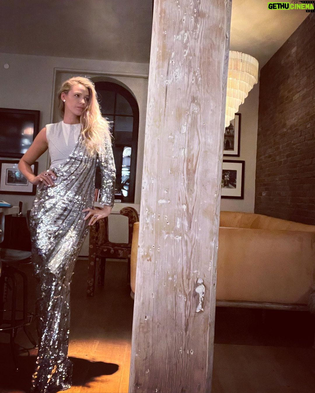 Blake Lively - 3.3 Million Likes - Let’s take it back to the “night before” party. A little hint of things to come🗽 thanks to @thombrowne Yes I took these on a self timer bc everyone was asleep when I got home at 9. Sorry outfit. You deserved better.