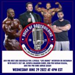 Bob Cicherillo Instagram - Join me and the boys WEDNESDAY @4PM. We're talking DUBAI PRO in Oct., OLYMPIA , updates in the world of BB!!