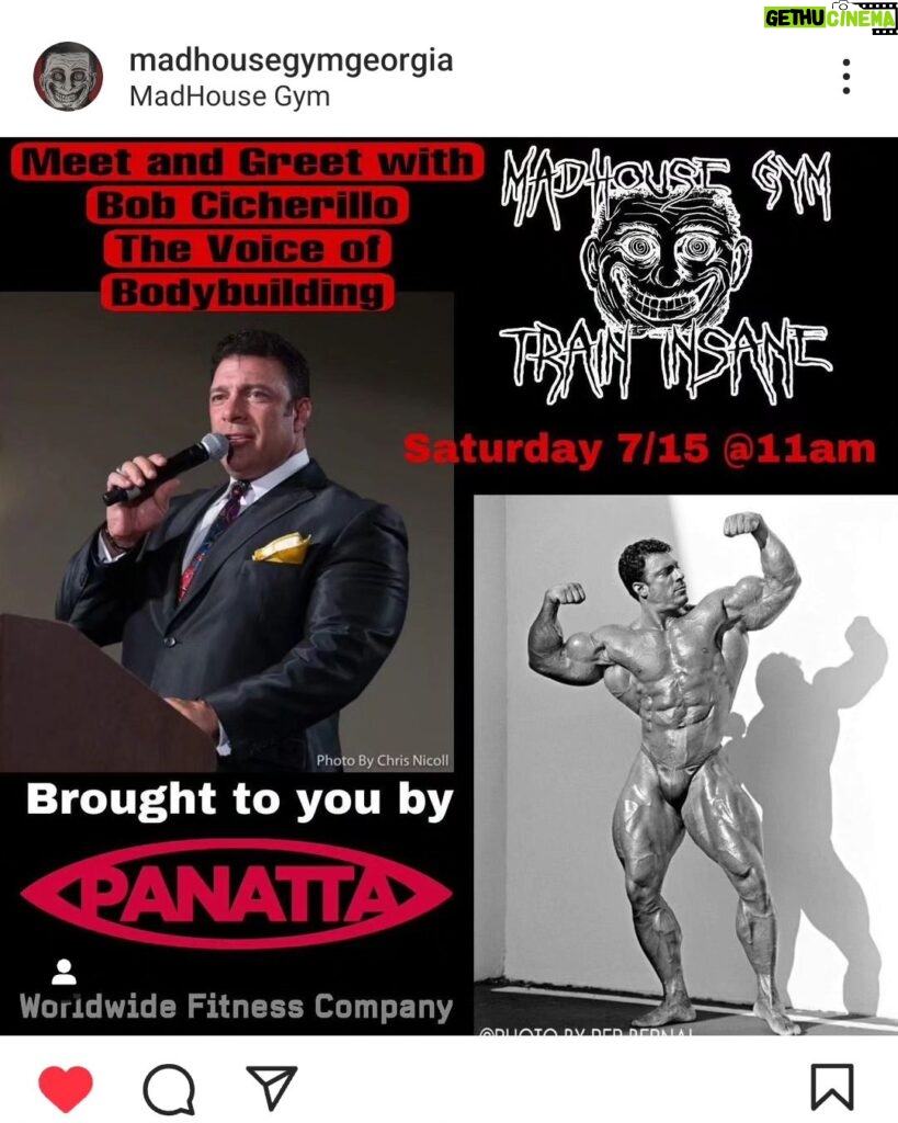 Bob Cicherillo Instagram - Fans in ATL....ARE YOU READY? Come on by, questions on contest prep, training, Olympia , posing, the business of bodybuilding? Ask away!