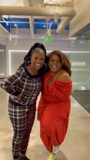 Brely Evans Instagram - STORY TIME🎥🎥This is FITTING DAYYYY for Our Movie WHATEVER IT TAKES @swirlfilmsig!! It’s the day I first met and fell in love with @kandi well I had already loved her from her music to reality show and most certainly her business savvy I’ve always admired that but her genuine joy and kindness was another level IN PERSON! Cant wait to work with you AGAIN AND AGAIN!! Soooo excited to see our movie tomorrow I wish we were in the same city!! As a matter of fact am I the ONLY ONE IN LOS ANGELES!!?? Who wanna watch the film with meeeee tomorrow in LA?? You can get in only if you leave your TV on at home with the movie playing and bring a video 🤣🤣🤣🤣🤣🤣 THE COUNTDOWN IS ONNNNNNN!! @betplus 

Oh and let’s discuss my onesie from @philthyragz first off it’s my absolute FAVORITE COLOR and it’s super comfy! Our wardrobe department loved it soooo much it made its way into the film!! I love connecting brands with movies I’m in!! So go to their site and get your order on!!! They have so many designs I love! I know you’ll love them too! 

And if you love my hair @ms.andreacpowe baby this hair keeps on hairing!! Thank you so much!