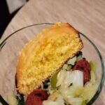 Brely Evans Instagram - Dinner is served Daddy!! 🤣🤣🤣 Cabbage and Dino Kale Honey Butter Jiffy Cornbread Sausage and peppers on the side Key Lime WATER ❤️ Worldwide