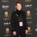 Brendan Scannell Instagram - I’ve always said the key to any red carpet is staring steadfastly away from camera and wearing a tiny lil brooch 💍 Thanks @televisionacad for inviting me and @aubreybinzer for putting me in a cummerbund for the first time since boys choir
