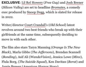 Brendan Scannell Instagram - Very excited and #blessed to be making a movie with a group of funny boys all under 5’9” (except Snoop who is, in fact, tall) 🚨
