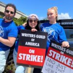 Brendan Scannell Instagram - We are on strike demanding to be paid for the value we create for the wildly profitable companies that control the entertainment industry 🤡 We are demanding fair residuals when the shows we work on are successful 🤑 We are demanding the end to explotative pre-greenlight rooms and anti-labor gig economy practices taken from the tech industry that turn writing for some the richest companies in America into a part-time job 🧟‍♂️ And we’re doing it looking good!! Survival is Insufficient #wgastrong