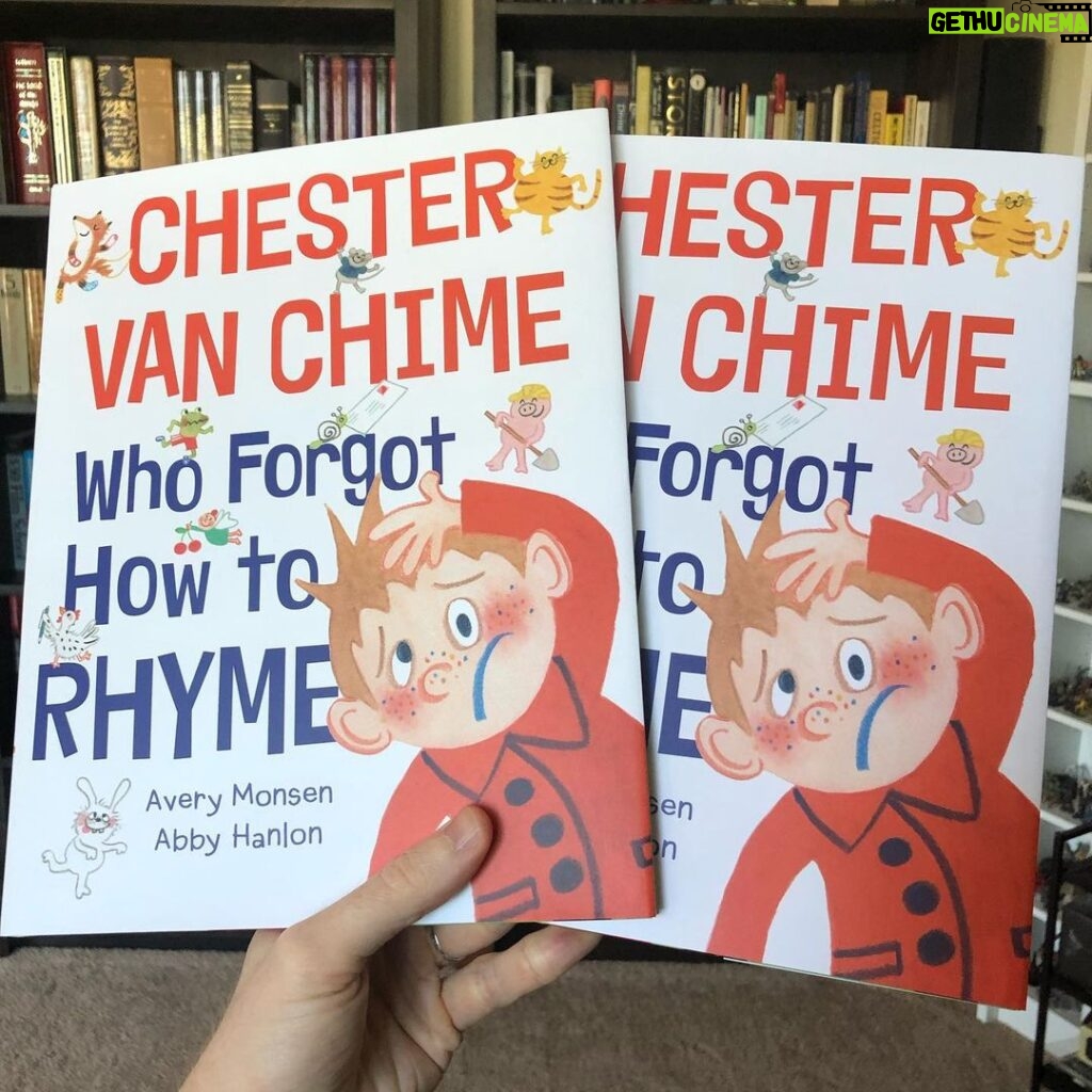 Brennan Lee Mulligan Instagram - Occasionally one becomes so excited to acquire a book that one forgets that one had already preordered it, thus becoming the proud owner of TWO copies of said book. Thus is my story regarding the incredible “Chester Van Chime Who Forgot How to Rhyme,” the delightful new children’s book by @averymonsen and Abby Hanlon, which I cannot recommend highly enough! Chester may have learned the important lesson of accepting that it’s okay to make mistakes and that rhyming should be fun: I, however, do not consider buying this book more than once to be a mistake, as I now can read it to my nephew twice instead of merely once. Go buy two copies TODAY!