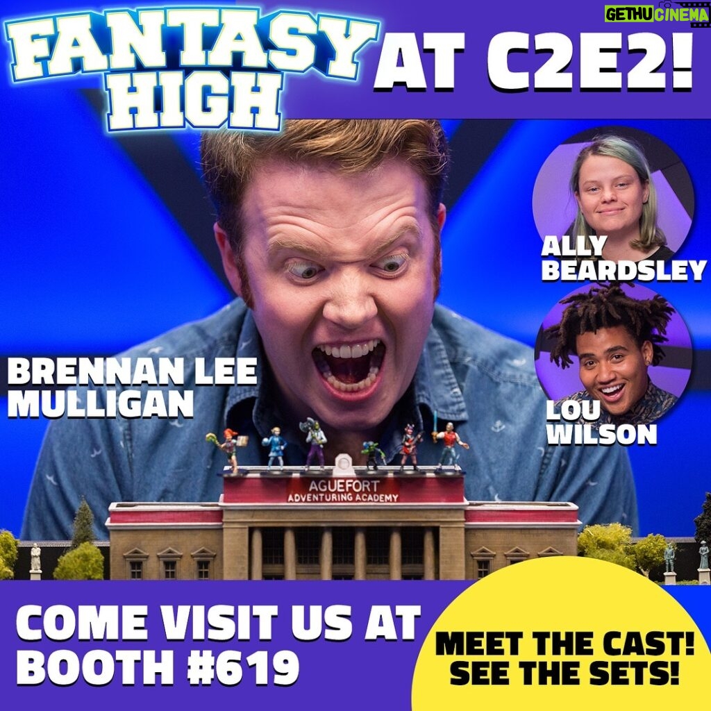 Brennan Lee Mulligan Instagram - Holy Smokes! @sweetlouzinho, @allybeardsley and I are gonna be at @c2e2 this weekend, showing off @richardhperry’s incredible battle sets! Stop by the booth to sign up for a chance to PLAY your own Fantasy High player character alongside Kristen and Fabian at our Saturday panel in a one-shot DM’d by yours truly!! #dnd #c2e2 Chicago, Illinois