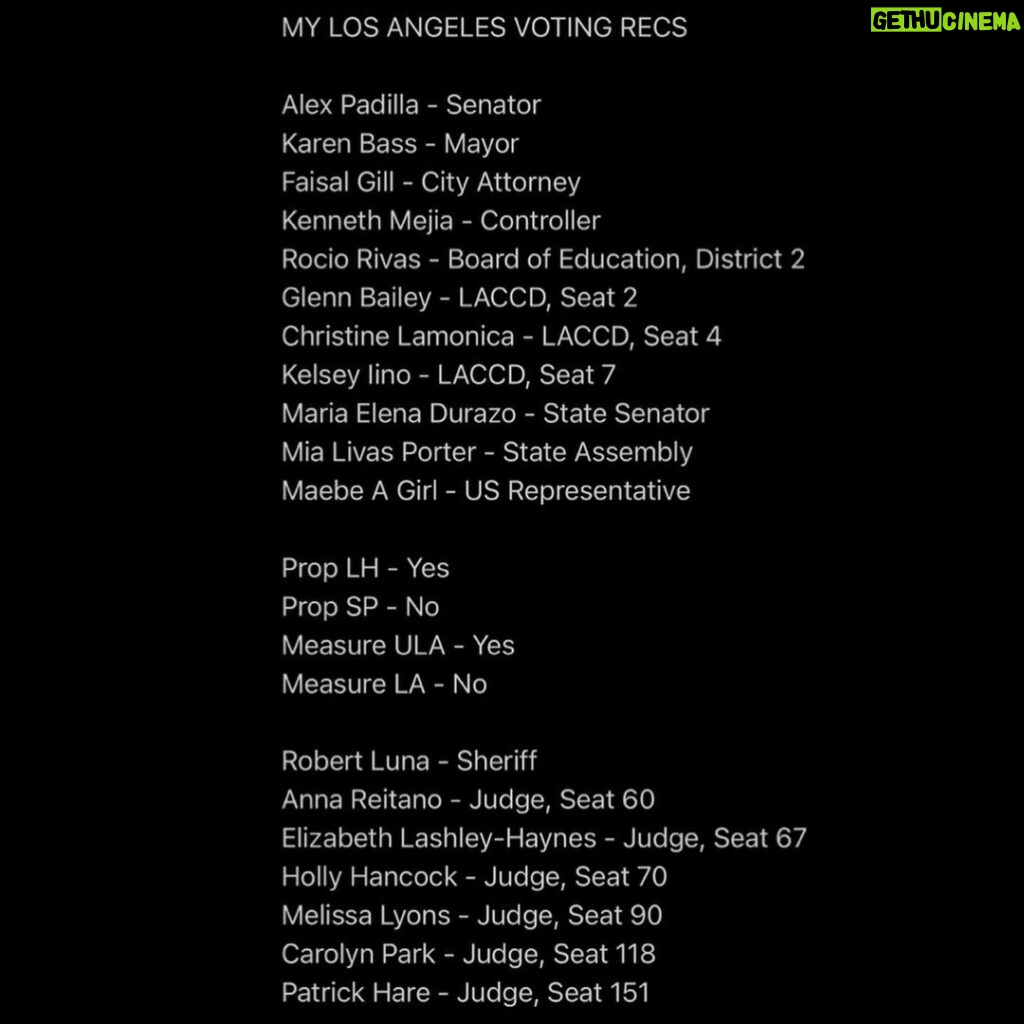 Brennan Lee Mulligan Instagram - 🚨🚨🚨VOTE TODAY! 🚨🚨🚨 Where is my polling place? Find it here! https://www.vote.org/polling-place-locator/ Am I registered? Find out here! https://www.vote.org/am-i-registered-to-vote/ If I’m not already registered, can I still vote? If you live in one of the following states, YES! These states allow you to register *and* vote same day, even on Election Day: California, Colorado, Connecticut, Hawaii, Idaho, Illinois, Iowa, Maine, Maryland, Michigan, Minnesota, Montana, Nevada, New Hampshire, New Mexico, Utah, Vermont, Virginia, Washington, Washington D.C., Wisconsin, Wyoming. North Dakota does not have voter registration, just show up with ID. The following states have mail-in ballots: California, Colorado, Hawaii, Nevada, Oregon, Utah, Vermont, and Washington. If you got a ballot in the mail, you can fill it out and drop it off at your polling place. If you never received one or lost it, you should still go to the polls and ask a poll worker for help voting. Who should I vote for? For Los Angeles, I used ( https://dsa-la.org/voter-guide/ ) and ( https://knock-la.com/los-angeles-progressive-voter-guide/ ). This is the DSA’s list of national endorsements ( https://electoral.dsausa.org/our-endorsements/ ). I will be voting for whichever candidate has the better track record of protecting abortion rights, preserving the environment, fighting for racial justice, defending LGBTQ citizens, delivering for the homeless, taxing the rich and stopping open ethno-theocratic fascists from taking control of the country. If those are your values too, I encourage you to do research about which candidates have the best history of fostering them. If you don’t have time to do research, look up progressive voter guides for your area from sources or friends you trust. If you don’t have time for that either, vote a straight Democratic ticket and call it a day! MY LA RECS IN PHOTOS!