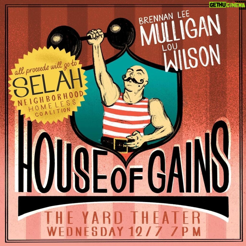 Brennan Lee Mulligan Instagram - House of Gains back in action! Come see an hour of death-defying improv from @sweetlouzinho and myself this December! See you there! Link in bio!