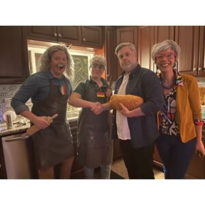 Brennan Lee Mulligan Instagram - Dear @britishbakeoff: If @iz_ball and I went as @giuseppecooks & @juergenthebread for Halloween and without any preplanning ran into our friends @mattdirects & @feistymcfeisterson dressed as paul.hollywood & @prueleith, can we all come to the picnic???

📷: @greatbritishbakingpod @thebeccascott