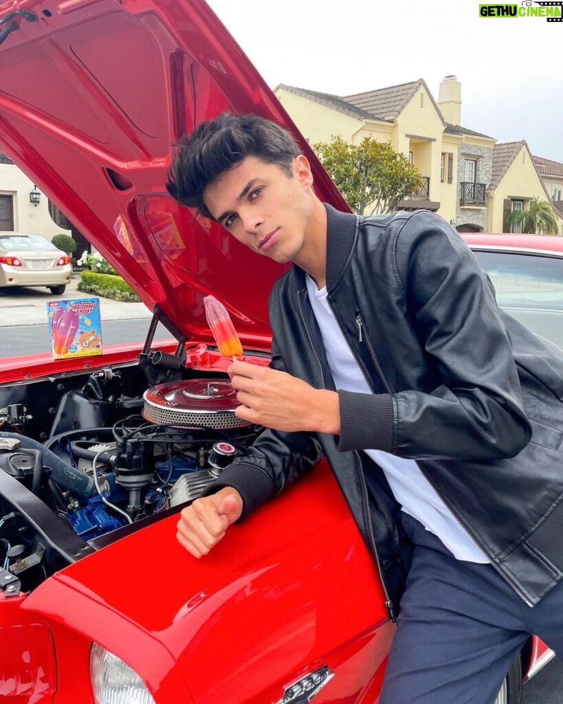 Brent Rivera Instagram - athlete or car geek? 😊😂 Bomb Pop has a flavor to go with each of my sides. Join me in showing how you are #NotOneThing for a chance to win $15k and other prizes by entering the #BombPopAwards on TikTok starting June 22nd 🏆 Details and rules on official contest page @OriginalBombPop #Ad