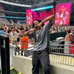 Brett Sewell Instagram - @kylieminogue X #CapitalSummerTimeBall 🖤 Beyond grateful for this epic opportunity! Dancing for @kylieminogue has always been a top dream of mine! I remember screaming “Can’t Get You Out Of My Head” when I was 9 in every car journey haha, just beyond grateful for this beautiful moment! Thank you @dancersincworld for this incredible opportunity! Full of gratitude. Love to the WHOLE team. Show creative - #elizabethhonan Choreography - @ayhollywood Artist Creative - @ariesmoross Assistant - @jakeleigh__ Agency- @dancersincworld #PADAM #kylieminogue Wembley Stadium