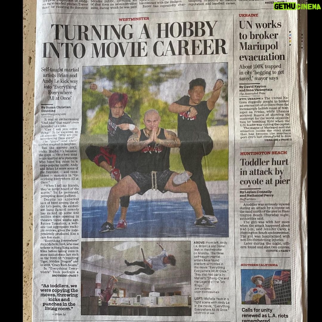 Brian Le Instagram - ⛩ 武館 ⛩ 🍊@ocregister ‼️🔥HOMETOWN NEWSPAPER🔥‼️😱 THANK YOU ORANGE COUNTY REGISTER @ocregister FOR THE AMAZING INTERVIEW @martialclubofficial 🙏🏻😊❤️ @andyle_official @dmah_mc HAD A BLAST REPPIN THE MARTIAL ARTS STORY GROWING UP IN THE 714 LITTY SAIGON BOLSA SHAOLIN WESTMINSTER DAWK!!!!!🔥 ARTICLE BY: @ms2bits 🙌🏻 📸 PHOTO BY: @jgritchenphoto SPECIAL SHOUT-OUT TO @jessicatseang @racheltran FOR COORDINATING🙏🏻😊 THANKS @_kittycai FOR COPPIN THE LAST NEWSPAPER 🙏🏻 #ocregister #orangecounty #orangecountyregister #actionstar MartialClub #MartialArts #FightChoreography #JackieChan #BruceLee #MichelleYeoh #HongKongStyle #donnieyen #Action #Cinema #TheDaniels #EverythingEverywhereAllAtOnce #EverythingEverywhereMovie #EEAAO #filmmaking #kungfu #warriorspirit #ufcgymhuntingtonbeach Little Saigon--West Minister, CA