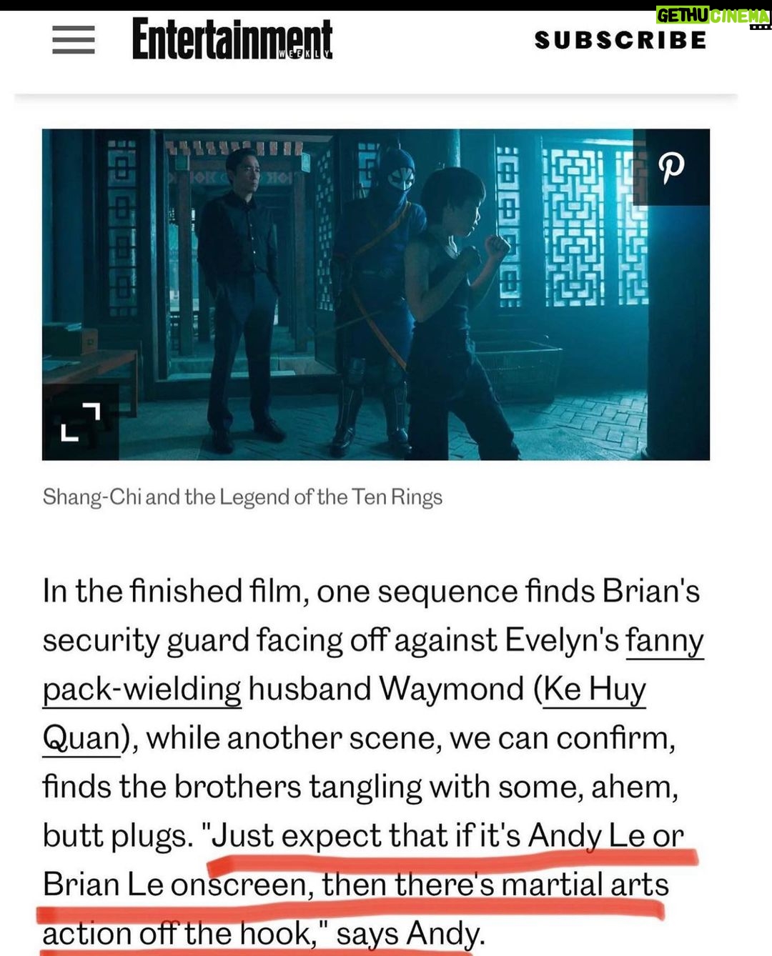Brian Le Instagram - ❕ENTERTAINMENT WEEKLY❕ @entertainmentweekly 👀 Check out @clarkcollis ‘s article highlighting Andy and Brian’s journey going into the film industry🎥. From passion projects ❤️🔥🎬 on @YouTube to fully indulging in fight choreography 👊🏼💥 for @everythingeverywherethemovie @a24. Please read the full article for more details! Link in bio! 📖 🙌🏼Thank you @clarkcollis for capturing the essence of Martial Club🥋. Working with the 🇭🇰Hong Kong legends⛩ is a dream come true. But keep your eyes peeled because our dreams are getting bigger and bigger. YESSSIRRRRR 🔥🔥🔥 #EntertainmentWeekly #EW #MartialClub #OrangeCounty #OC #YouTube #EverythingEverywhereAllAtOnce #EverythingEverywhere #EEAAO #A24 #TheDaniels #MichelleYeoh #JamieLeeCurtis #KeHuyQuan #FannyPackFight #ButtPlug #Self-Trained #MartialArtists #MartialArts #FightChoreography #HongKongStyle #JackieChan #TonyLeung #YuenWah Asian Garden Mall - Phuoc Loc Tho