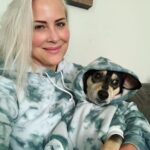 Brittany Daniel Instagram - This is where I’ll be over the holidays.Thank you @courtneytallmanhair for the perfect Christmas gift.You know me so well. Matching sweats by @realcutecreative #owningit #doggiesweatshirt #purelove #myboytj