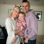 Brittany Daniel Instagram – Merry Christmas from our wild and wonderful family. Being with you all made my year and having our baby Hope is the most special present ever. We love you Hope. @adam.touni #merrychristmas