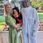 Brittany Daniel Instagram - Our Hope’s 2nd birthday celebration! Thank you to the most loving and supportive group of friends and family! You make living in Northern California feel like home. I truly can’t thank you all enough. Thank you @adam.touni for being the most caring, loving and supportive husband and dad. You went all in with your beekeeper costume. We love you and appreciate all you do for us. #gardenbugparty #bubbleguy
