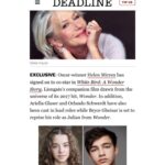Bryce Gheisar Instagram – @helenmirren @ariellaglaser @wonderthemovie #whitebird